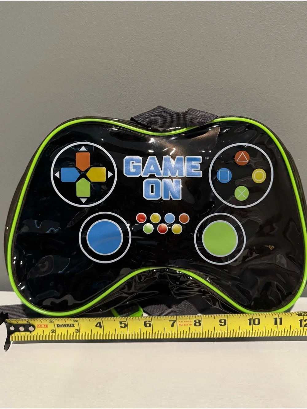 GAME ON Black & Green Gamer Backpack Case